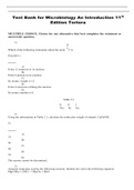 Test Bank for Microbiology An Introduction 11th Edition Tortora with 60 questions and accurate answers at the bottom and graded A+