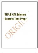 Exam (elaborations) TEAS ATI Science Secrets