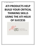 ATI PRODUCTS HELP BUILD YOUR CRITICAL THINKING SKILLS USING THE ATI HELIX OF SUCCESS