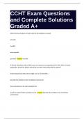 CCHT Exam Questions and Certified Solutions Graded A+