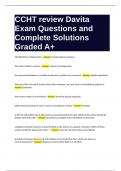 CCHT review Davita Exam Questions and Complete Solutions Graded A+