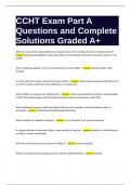 CCHT Exam Part A Questions and Complete Solutions Graded A+