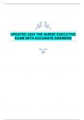 UPDATED 2024 THE NURSE  EXECUTIVE EXAM WITH ACCURATE  ANSWERS 