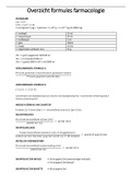 Farmacologie - overzicht formules - Bachelor verpleegkunde (Vives Kortrijk)