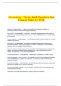  Accounting 1 Terms- AAMI Questions And Answers Rated A+ 2024.