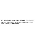 ATI MED-SURG PROCTORED EXAM TEST BANK LATEST 2023 (NEW) WITH REVISED AND FULL 100% CORRECT ANSWERS.