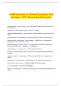  AAMI Anatomy 2 Review Questions And Answers 100% Guaranteed Success.