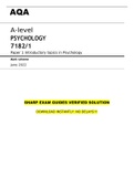 AQA A LEVEL PSYCHOLOGY PAPER 1 JUNE 2022 MARK SCHEME