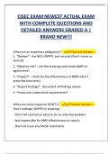 CISEC EXAM NEWEST ACTUAL EXAM  WITH COMPLETE QUESTIONS AND  DETAILED ANSWERS GRADED A |  BRAND NEW!!!