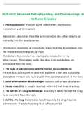 NUR-641E Advanced Pathophysiology and Pharmacology for the Nurse Educator with complete solution latest 2021 100% Verified.