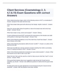 Client Services (Cosmetology 2, 3, 4,7,8,15) Exam Questions with correct Answers