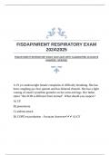 FISDAP/NREMT RESPIRATORY EXAM 20242025 WITH GUARANTEED ACCURATE ANSWERS |VERIFIED