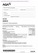 . Actual 2024 AQA GCSE DANCE 8236/W Component 2 Merged Question Paper + Mark Scheme