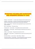   INVESTING VOCABULARY QUESTIONS AND ANSWERS GRADED A+ 2024.