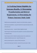 3.4 Verifying Patient Eligibility for Insurance Benefits, 3.5 Determining Preauthorization and Referral Requirements, 3.6 Determining the Primary Insurance Study Guide
