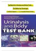 Test Bank For Urinalysis and Body Fluids, 7th Edition By Susan Strasinger|9780803675827| All Chapters 1-17| LATEST