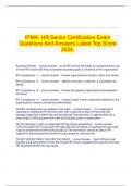 IPMA- HR Senior Certification Exam Questions And Answers Latest Top Score 2024.