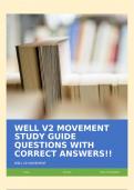 WELL V2 MOVEMENT STUDY GUIDE QUESTIONS WITH CORRECT ANSWERS!!