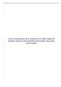 ADVANCED PRACTICE NURSING IN THE CARE OF OLDER ADULTS 2ND EDITION KENNEDY-MALONE TEST BANK