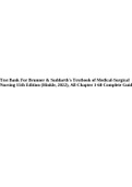 Test Bank For Brunner & Suddarth's Textbook of Medical-Surgical Nursing 15th Edition (Hinkle, 2022), All Chapter 1-68 Complete Guide.