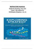 Instructors Manual Exploring Strategy Text And Cases 12th Edition By Whittington, Consists of 16 Complete Chapters, ISBN: 978-1292282459