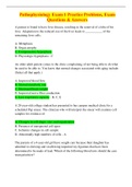 Pathophysiology Exam 1 Practice Problems, Exam Questions & Answers