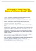  DHO Chapter 11: Nutrition And Diets Questions And Answers Graded A+ 2024.