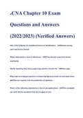 CNA Chapter 10 Exam Questions and Answers 2023 (A+ GRADED 100% VERIFIED)