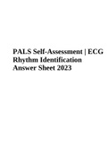 PALS Self-Assessment | ECG Rhythm Identification Answer Sheet 2023