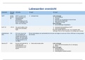 Schematisch overzicht labwaarden