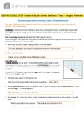 GIZMOS 2022/2023  Student Exploration: Inclined Plane - Simple Machine