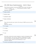 Purdue University-MEDICAL HS200; HS 200 Quiz Submissions - Unit 2 Quiz answered.