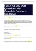 FEMA ICS-200 Quiz Questions with Complete Solutions Graded A+