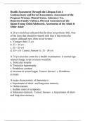 Health Assessment Through the Lifespan Unit 4 Genitourinary and Rectal Assessments, Assessment of the Pregnant Woman, Mental Status, Substance Use, Domestic/Family Violence, Physical Assessment of the Infant/Young Child/Adolescent, Assessment of the Adult