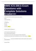 NIMS ICS-200.b Exam Questions with Complete Solutions Graded A+.