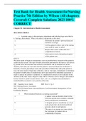 Test Bank for Health Assessment for Nursing Practice 7th Edition by Wilson (All chapters Covered) Complete Solutions 2023 100% CORRECT 