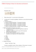 CHEM 102 Spring 14 Exam 3(A) Questions and Answers,100% CORRECT