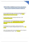 RCFE FINAL EXAM/ Actual Exam Questions  with Correct Verified Answers/ Rated A+