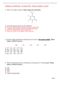 CHEM 102 WINTER 16 PRACTICE  FINAL EXAM (C) KEY,100% CORRECT