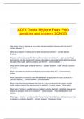   ADEX Dental Hygiene Exam Prep questions and answers 2024/25.