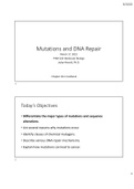 Mutations and DNA Repair,DNA Replication, the Cell Cycle, and Cancer, Molecular Biology of Viruses (for pharmacy students)