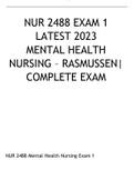 NUR 2488 Mental Health Nursing Exam 1 2023