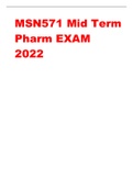 MSN571 Mid Term  Pharm EXAM  2023 QUESTIONS & ANSWERS LATEST UPDATE