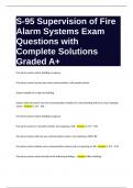 S-95 Supervision of Fire Alarm Systems Exam Questions and Complete Solutions Graded A+