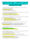 NURSING 493 priority 1 VERSION 2 exam latest 100%correct (verified) questions and answers A+ HIGHERFLER SCORE