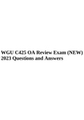 WGU C425 OA Review Exam Updated (NEW) 2023 Questions and Answers.