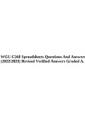 WGU C268 Spreadsheets Questions And Answers (2022/2023) Revised Verified Answers Graded A.