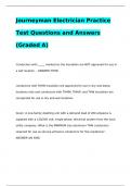 Journeyman Electrician Practice Test Questions and Answers (Graded A)