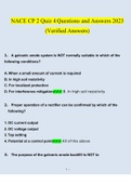 NACE CP2 Quiz 4 Questions and Answers 2023 (Verified Answers)