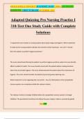 Adapted Quizzing Pro Nursing Practice I 310-Test One Study Guide with Complete Solutions